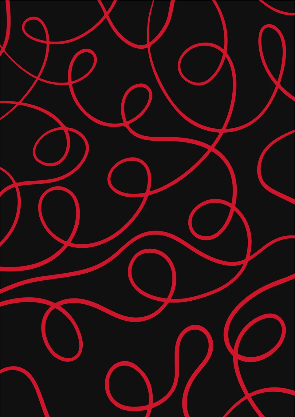 Red looping lines on a black background